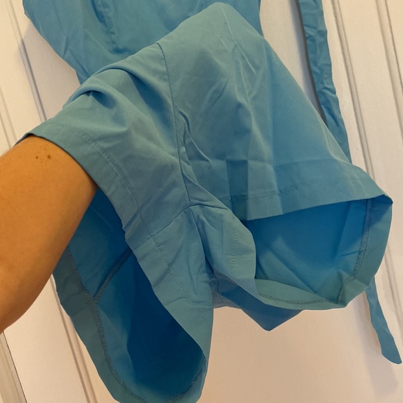 Bow Tie Open Back Blue Summer Romper - Picture 6 of 10